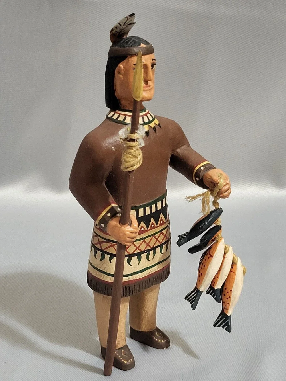 Randy Tate Native American Man Woman Pair Thanksgiving Harvest Decor Folk Art